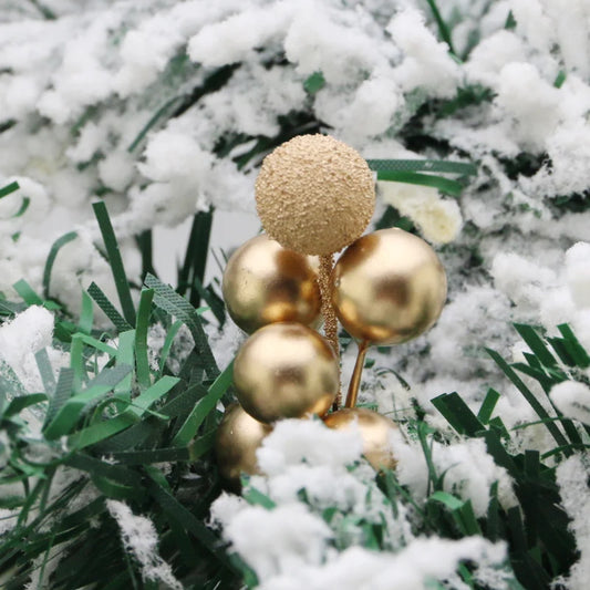 (10 Pcs/Pack) 10Cm Christmas Tree Berry Decoration Simulation Yangmei Golden Berry Bouquet False Plant Wreath Home Decoration