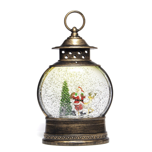 Christmas Snow Globe Lantern Tree Ornament Decoration Snowman Xmas Light Up