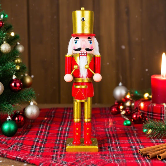 Christmas Nutcracker Wood Christmas Nutcracker Soldier Figure Ornaments Home Decor for Fireplace Festival Party Tree Entryway