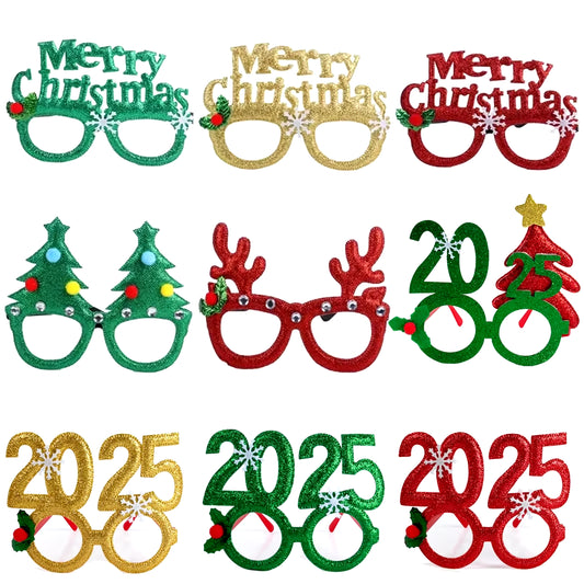Christmas Decorations 2025 Christmas Glasses Frame Adult Kids Gift Santa Snowman Glasses Christmas Xmas Decor 2024 New Year Noel