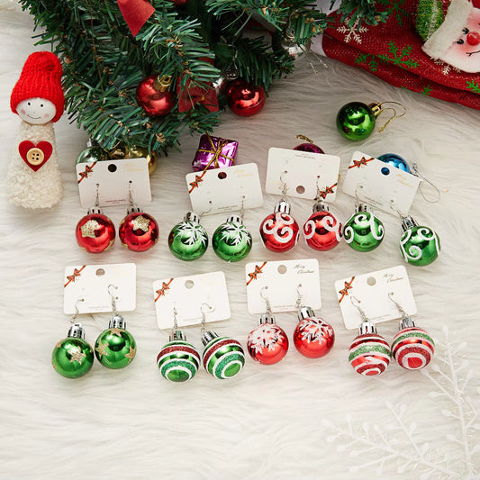 2024 New Fashion Christmas Earrings Creative Christmas Bulb Drop Earring for Women Christmas Gift Colorful Ball Dangle Earrings
