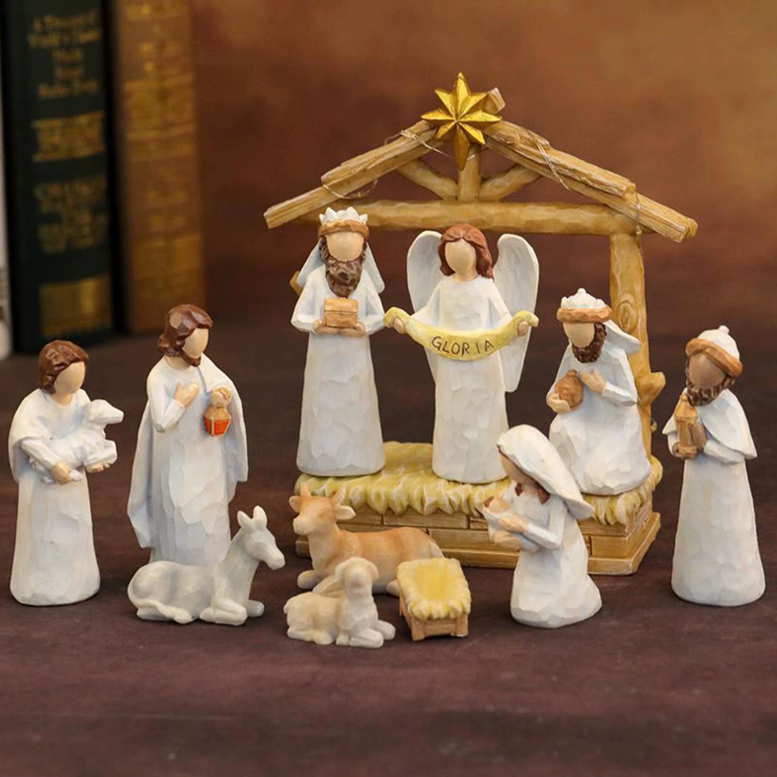 12 Pieces Figurines Christmas Decorations for Indoor Christmas Nativity Scene Nativity Scene Jesus Decor Miniature Figurines