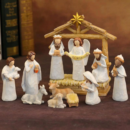 12 Pieces Figurines Christmas Decorations for Indoor Christmas Nativity Scene Nativity Scene Jesus Decor Miniature Figurines