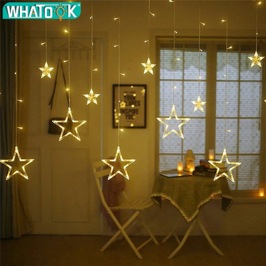 Christmas Light Star Curtain