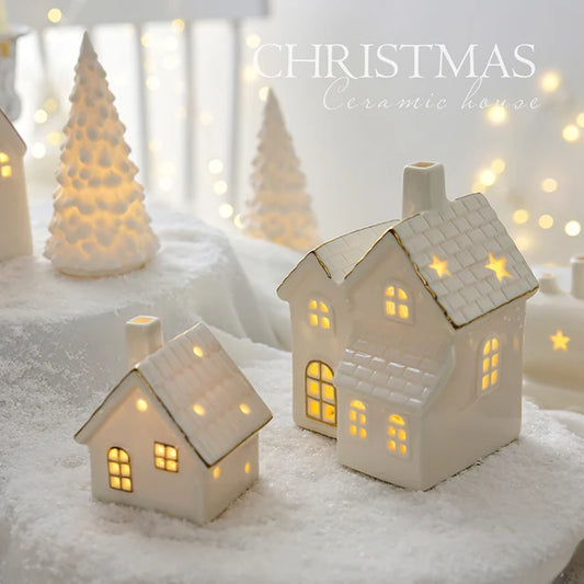 Ceramic House Christmas Ornaments