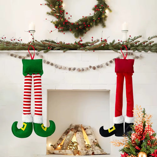 New Year Christmas Elf Santa Legs Car Accessories Christmas Decor for Home Xmas Hanging Tree Pendants Ornaments Happy Party Gift