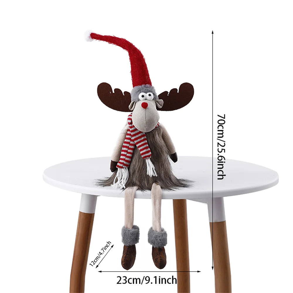 Large Standing Elk Doll Christmas Gift for Kids Christmas Elk Doll Reindeer Navidad Ornaments Christmas Home Decoration Supplies