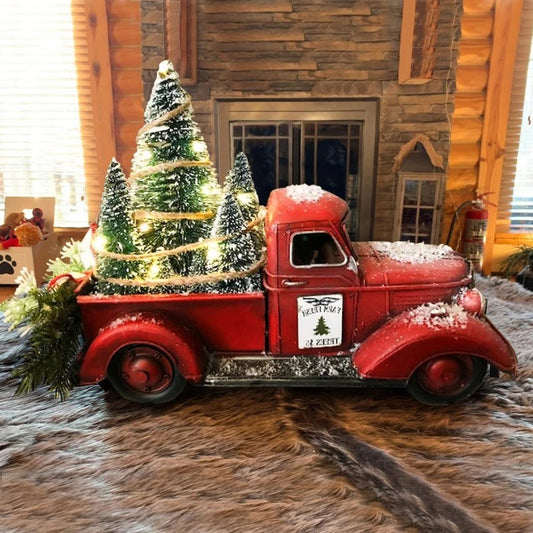 Decorative Red Christmas Truck