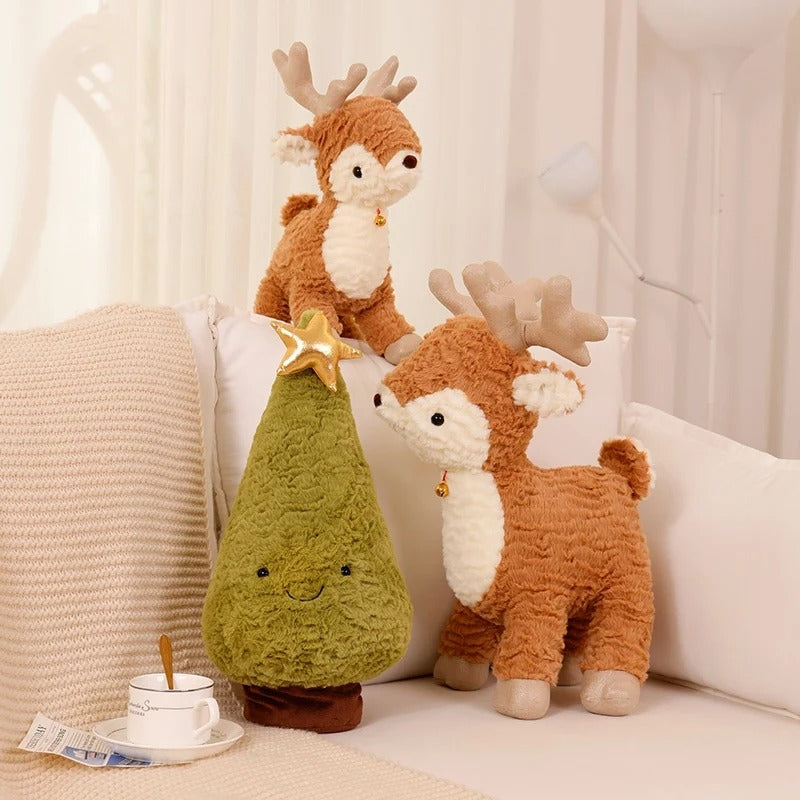 Christmas Tree and Elk Plush Teddies