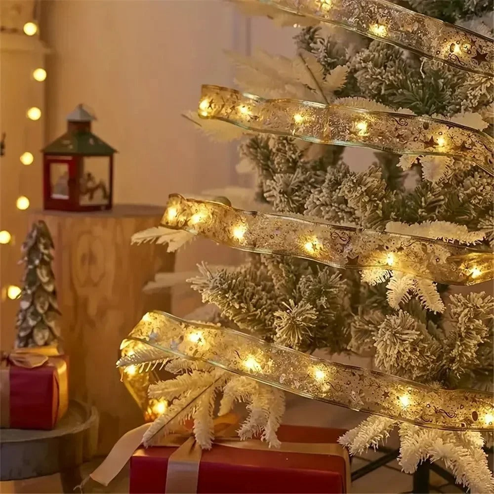 Christmas Tree Ribbon Fairy Lights