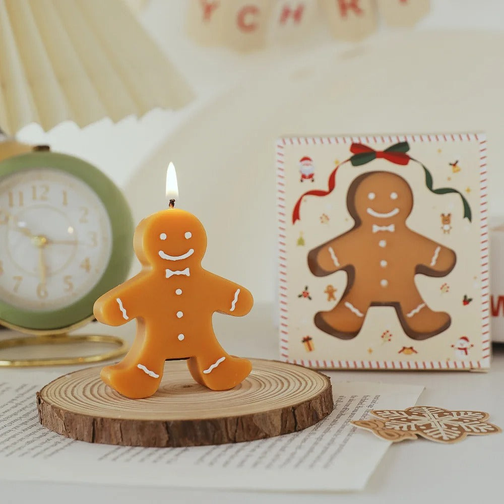 Gingerbread Man Christmas Candle