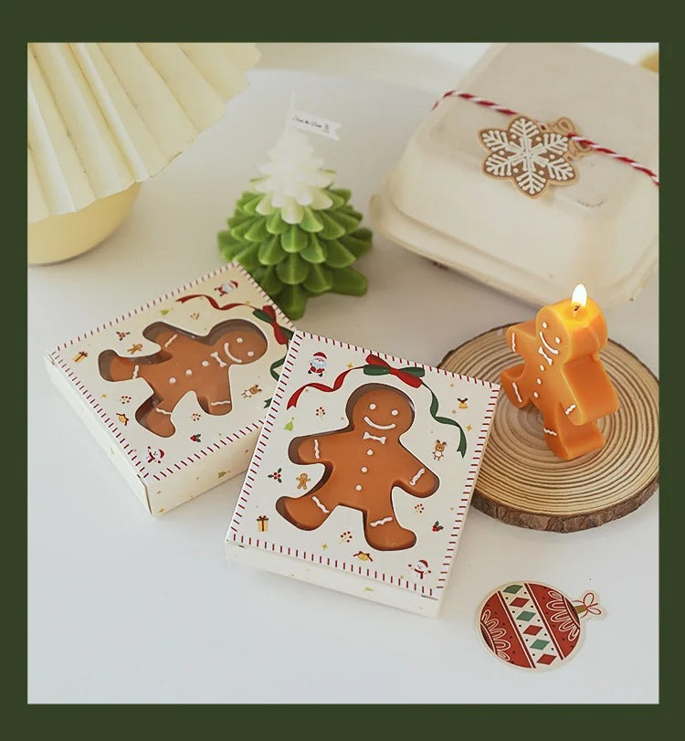 Gingerbread Man Christmas Candle