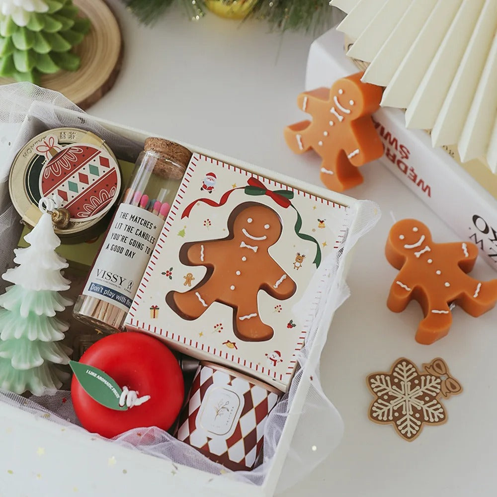 Gingerbread Man Christmas Candle