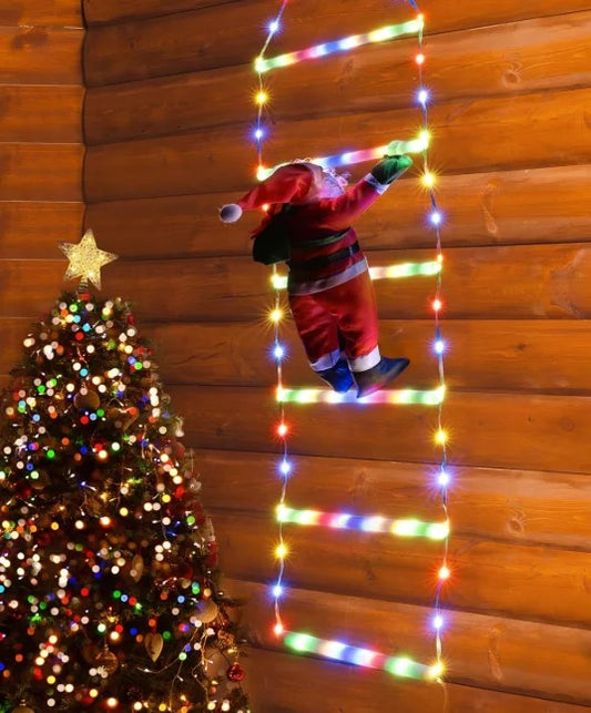LED Santa Claus Climbing Ladder Light