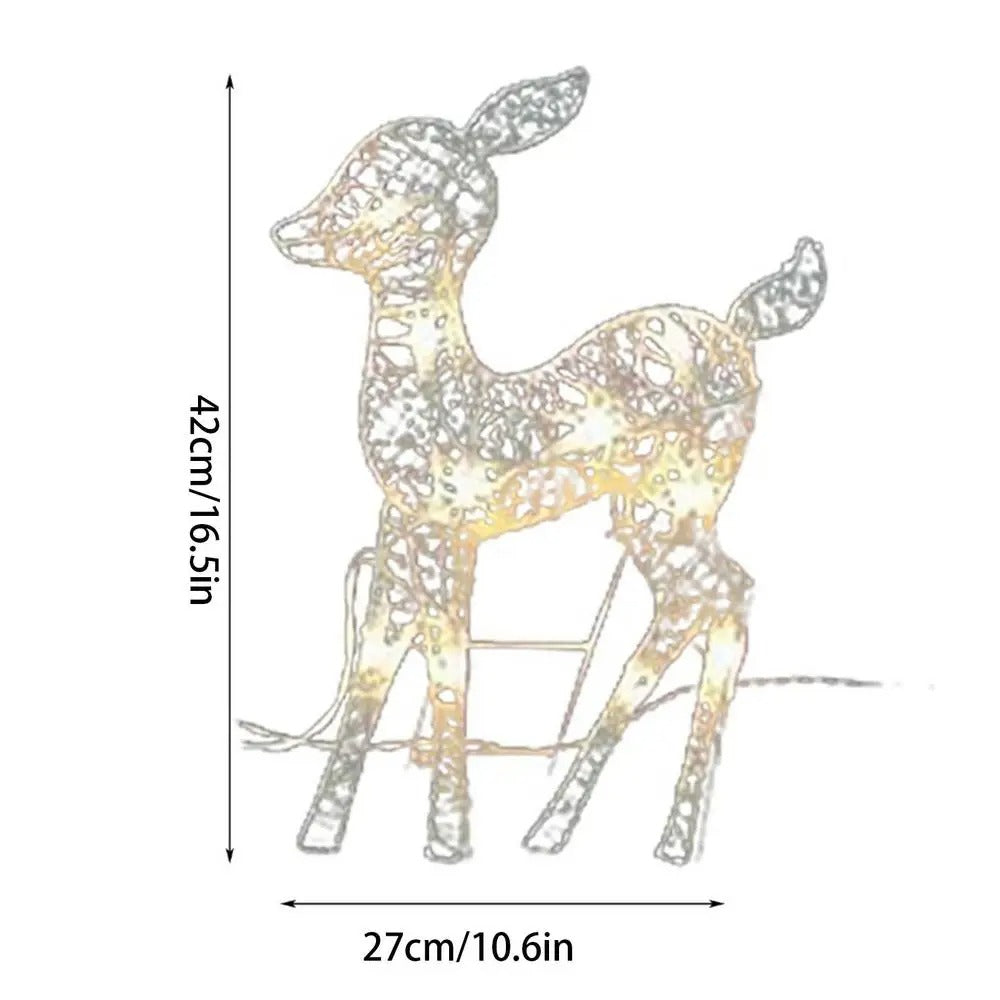 LED Reindeer Family Garden Display