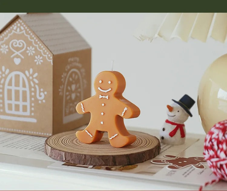 Gingerbread Man Christmas Candle