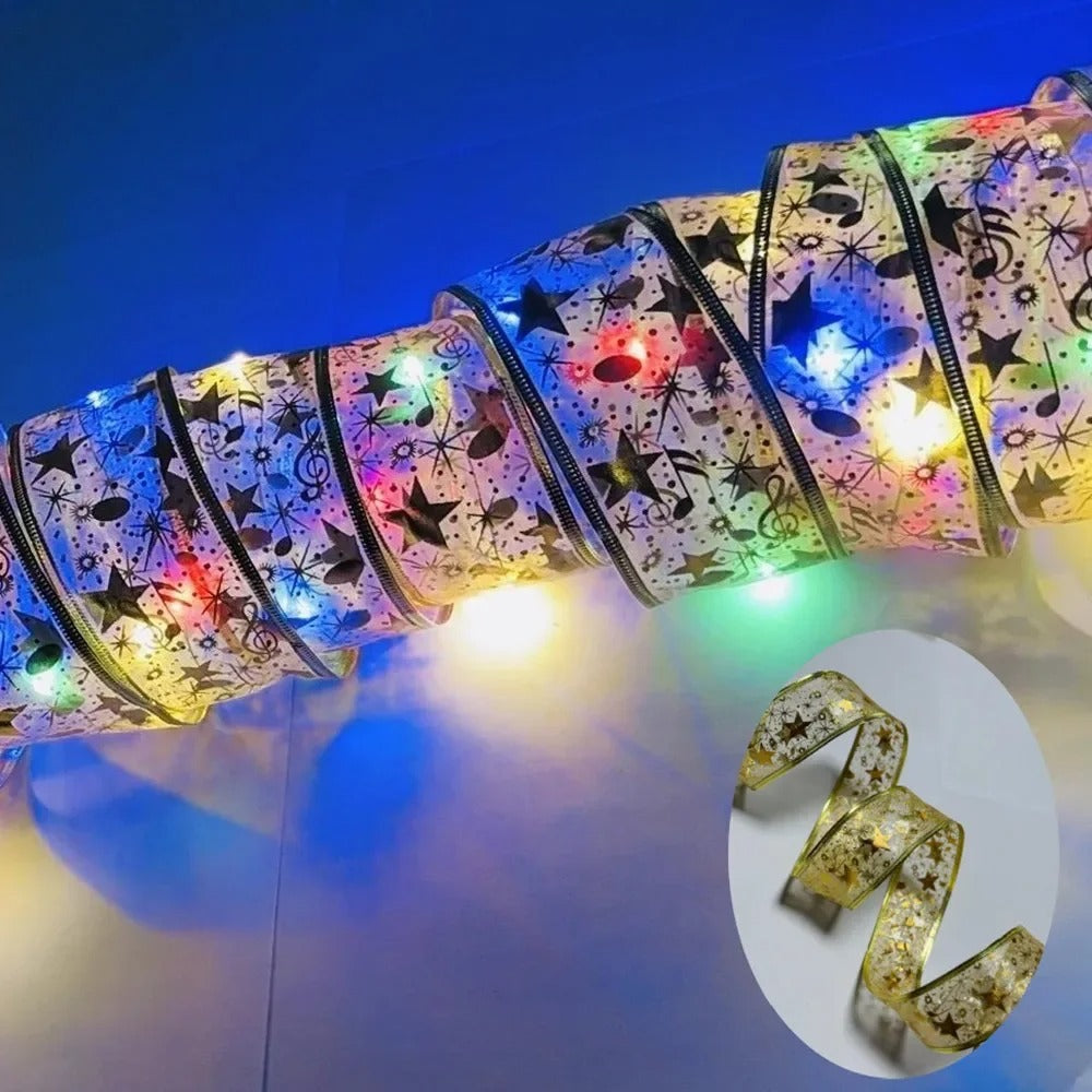 Christmas Tree Ribbon Fairy Lights