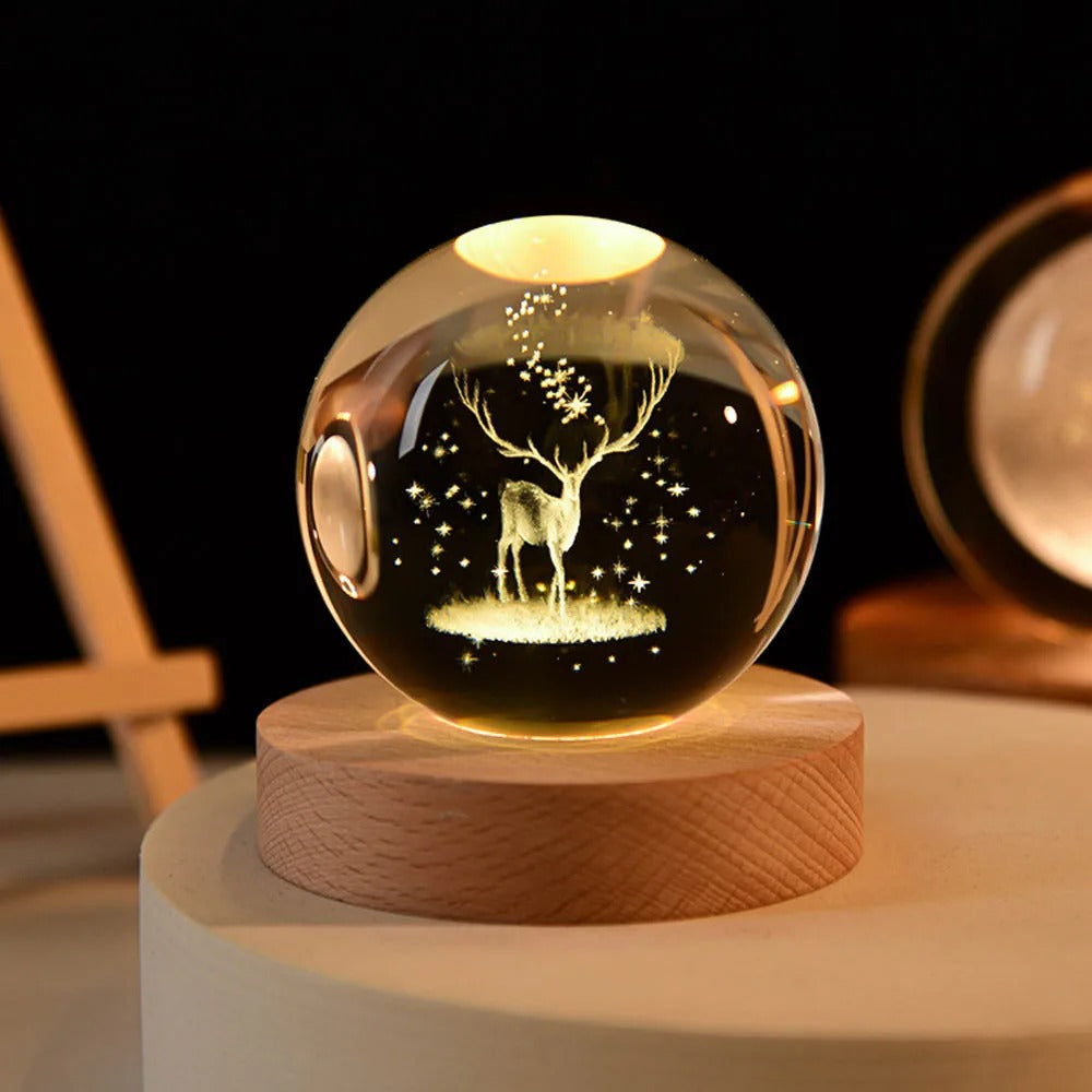 Reindeer Night Light Globe